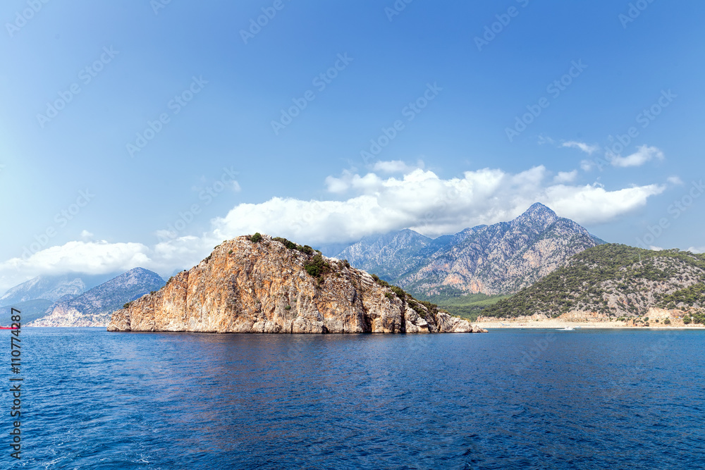 Rock and Mediterranean sea