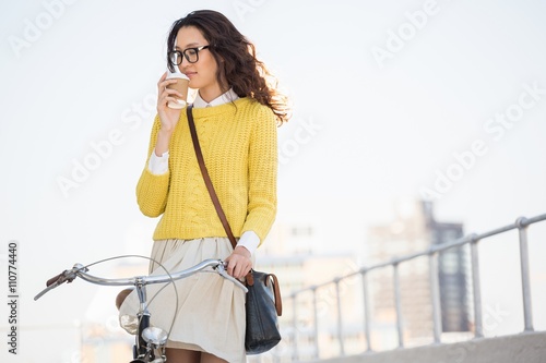 Hipster drinking coffee