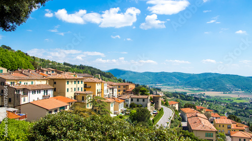 view of Cortona, medieval town in Tuscany, Italy