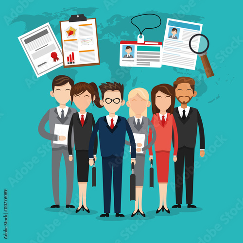 Human resources design. People icon. Colorful illustration