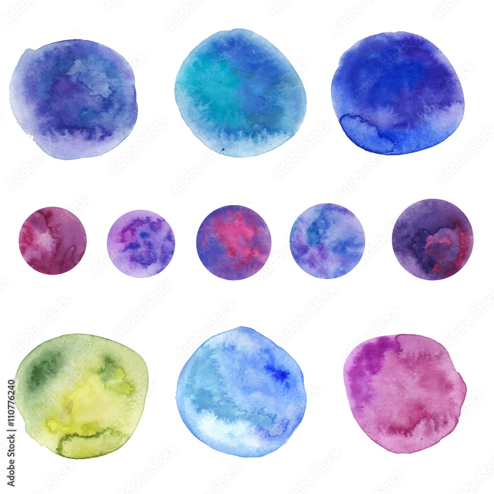 Obraz premium Watercolor stains vector set. 