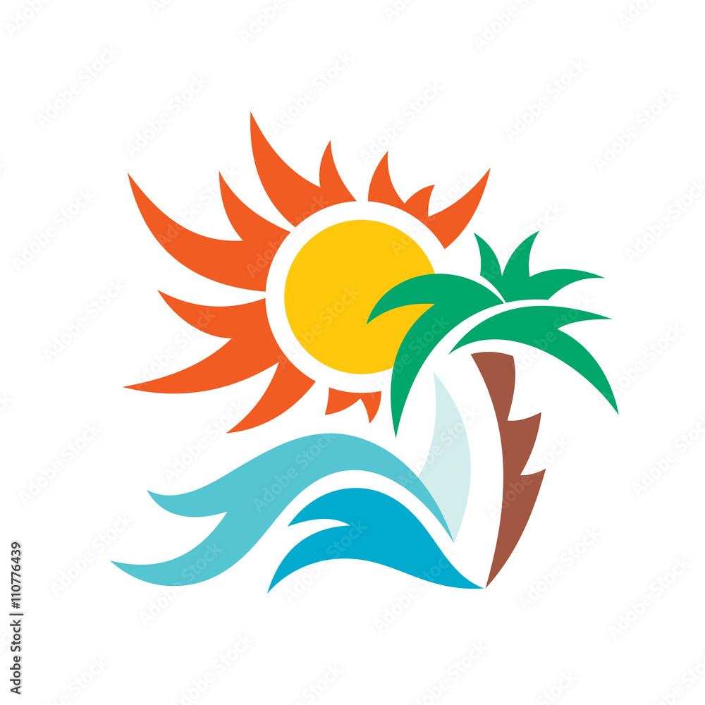 beach vector logo