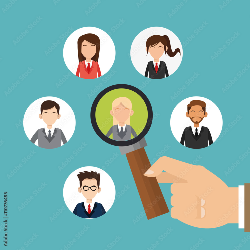 Human resources design. People icon. Colorful illustration Human resources design. People icon. Colorful illustration