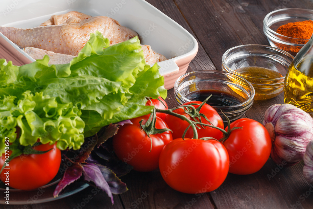 uncooked chicken thigh - chicken with vegetables uncooked chicken thigh - chicken with vegetables