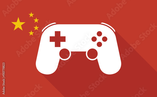 China long shadow flag with   a game pad