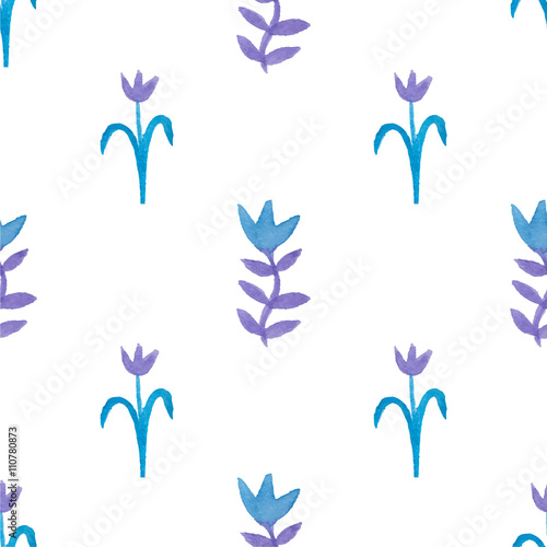 Watercolor floral seamless pattern.