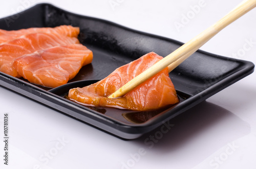 Salmon raw sashimi