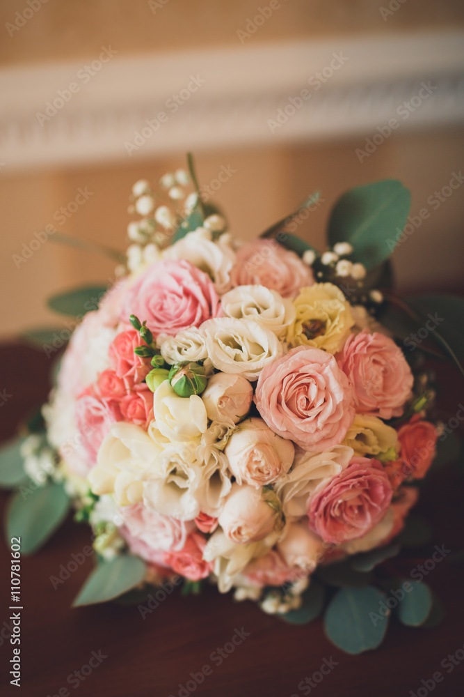 Wedding perfect bridal bouquet of different flowers Wedding perfect bridal bouquet of different flowers