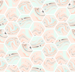Handdoek met foto Marmeren hexagons patronen Minimalistisch hexagon patroon in lijnstijl  © Iveta Angelova