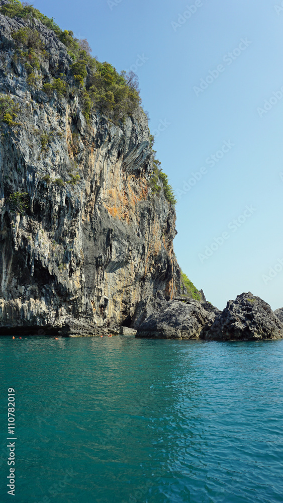 limestone rocks at thailands coast