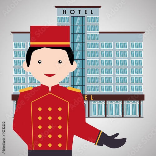 Hotel design. travel icon. Isolated and flat illustration