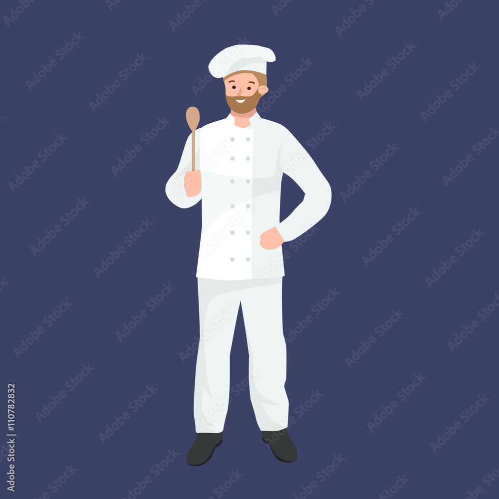 Vector cooking chefs vector illustration. Professions job man in uniform,