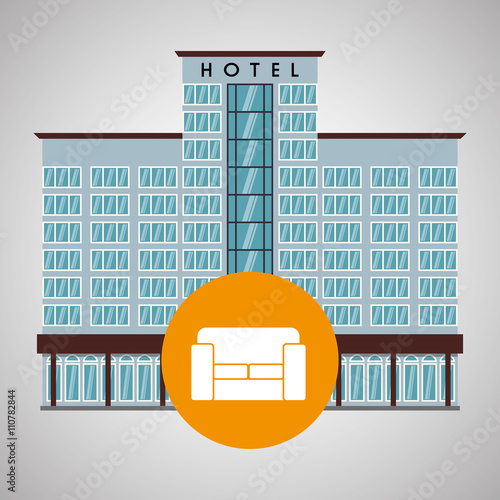 Hotel design. travel icon. Isolated and flat illustration