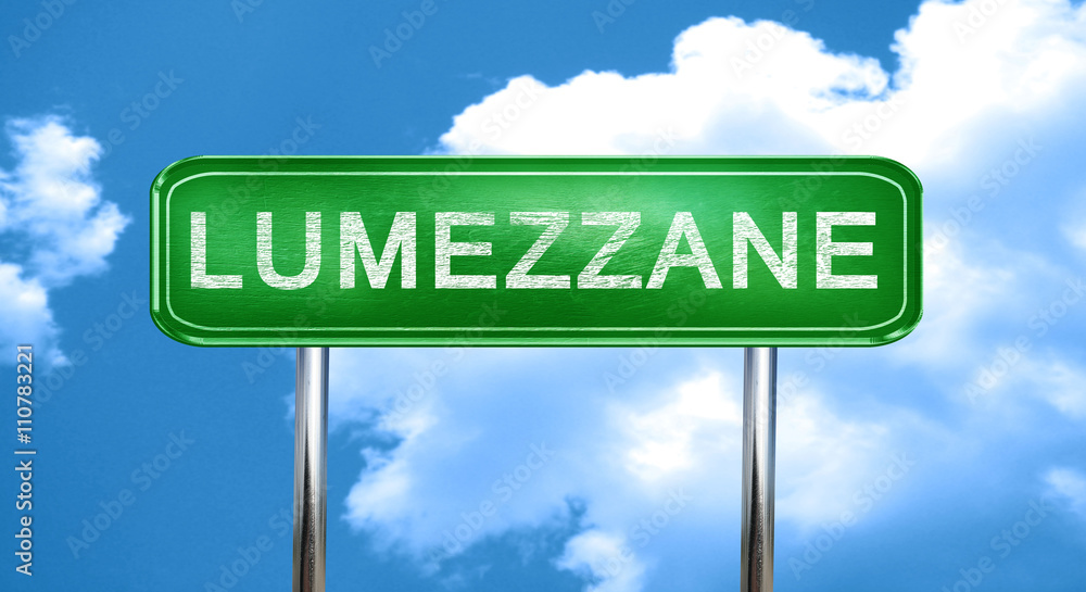 Obraz premium Lumezzane vintage green road sign with highlights
