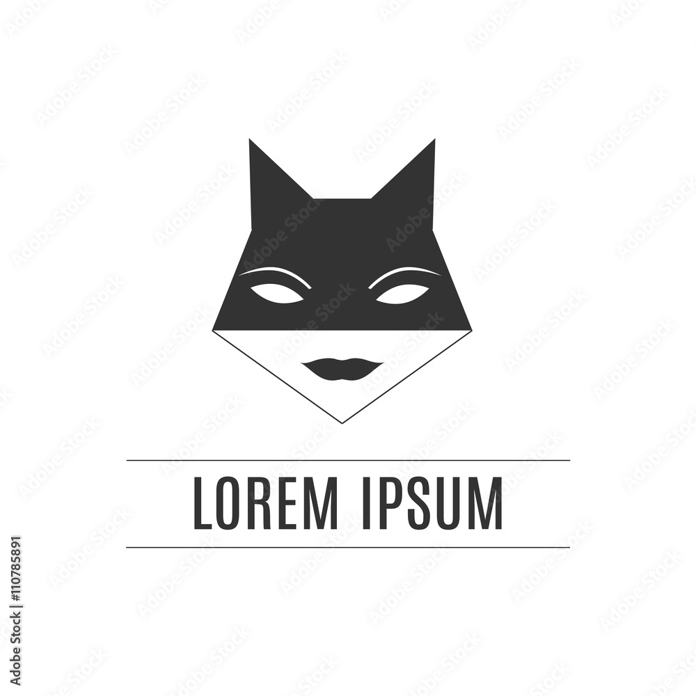 Cat woman logo template. Cat woman logo template.