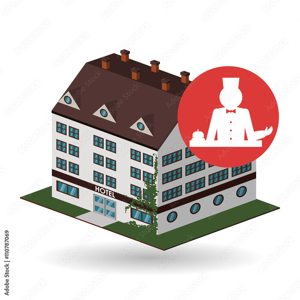 Obraz premium Hotel design. travel icon. Isolated and flat illustration