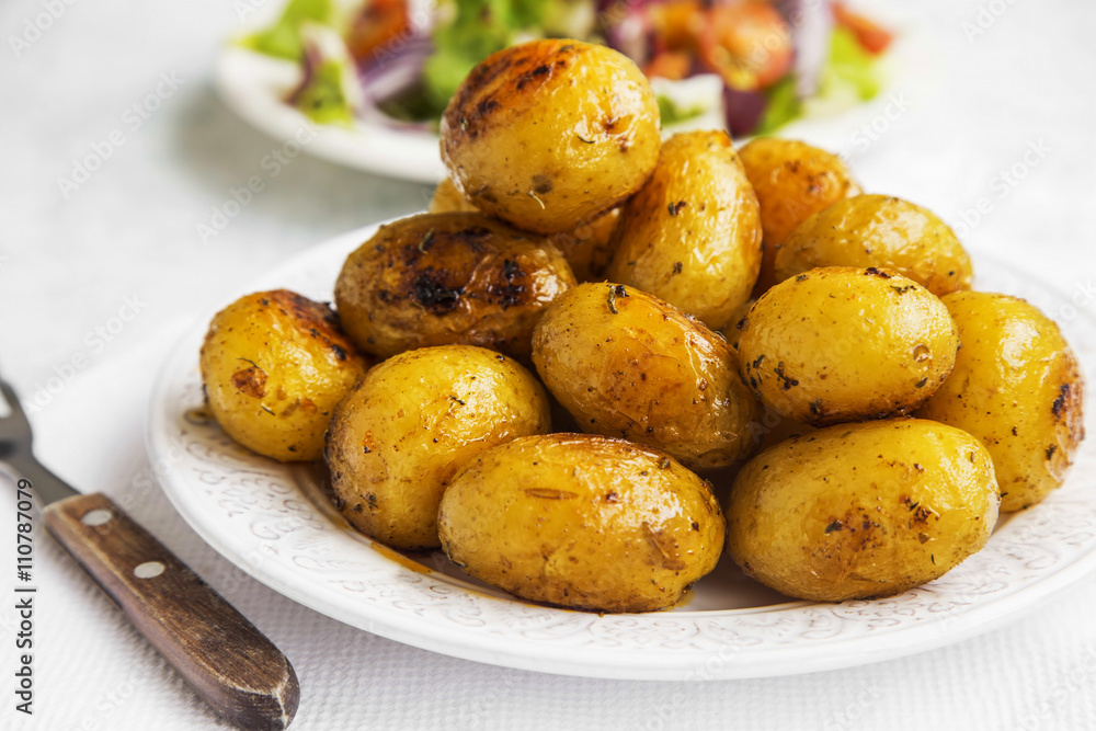 Young baked potatoes Young baked potatoes