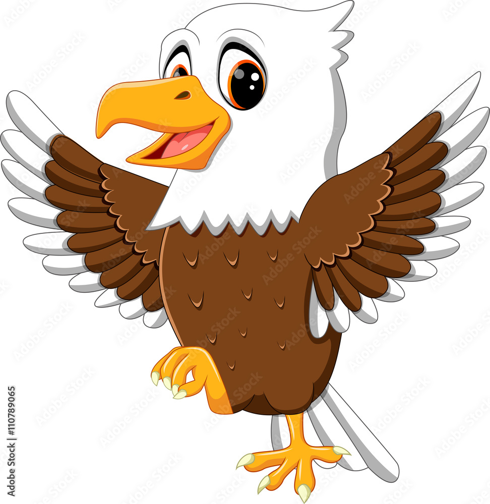 Obraz premium illustration of cute eagle cartoon