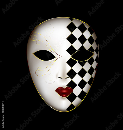 golden white mask
