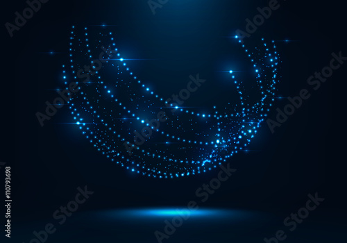 abstract shape consist of glowing dots  Colorful magic shiny globe 