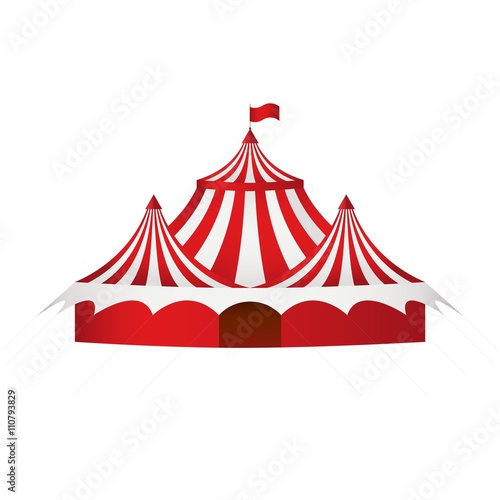 Circus tent. White background. Vector. 