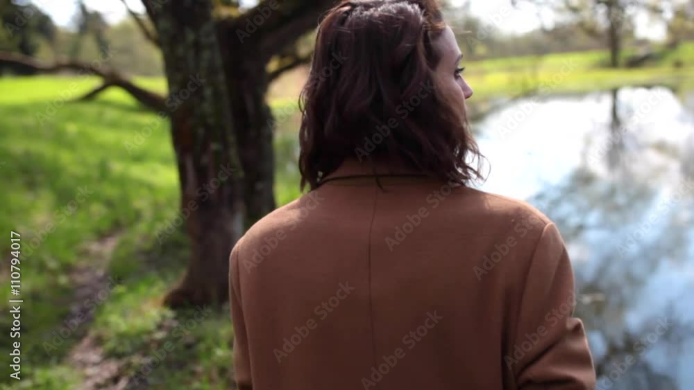 cute brunette posing in nature cute brunette posing in nature