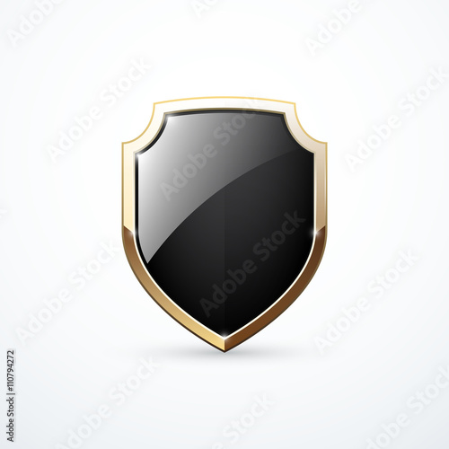 Vector gold and black shield