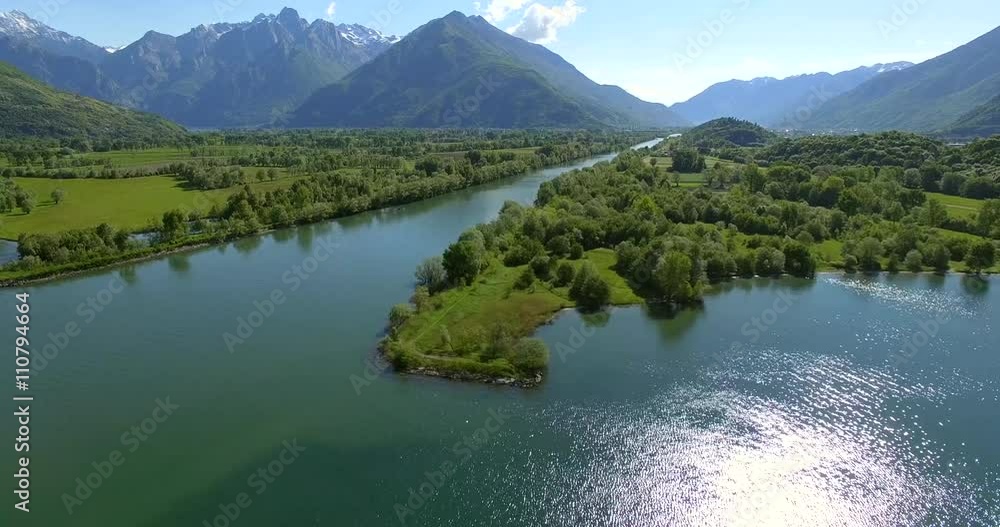 Aerial 4k - Lago di Como (IT) - Colico - Trivio di Fuentes - Foce dell'Adda Aerial 4k - Lago di Como (IT) - Colico - Trivio di Fuentes - Foce dell'Adda
