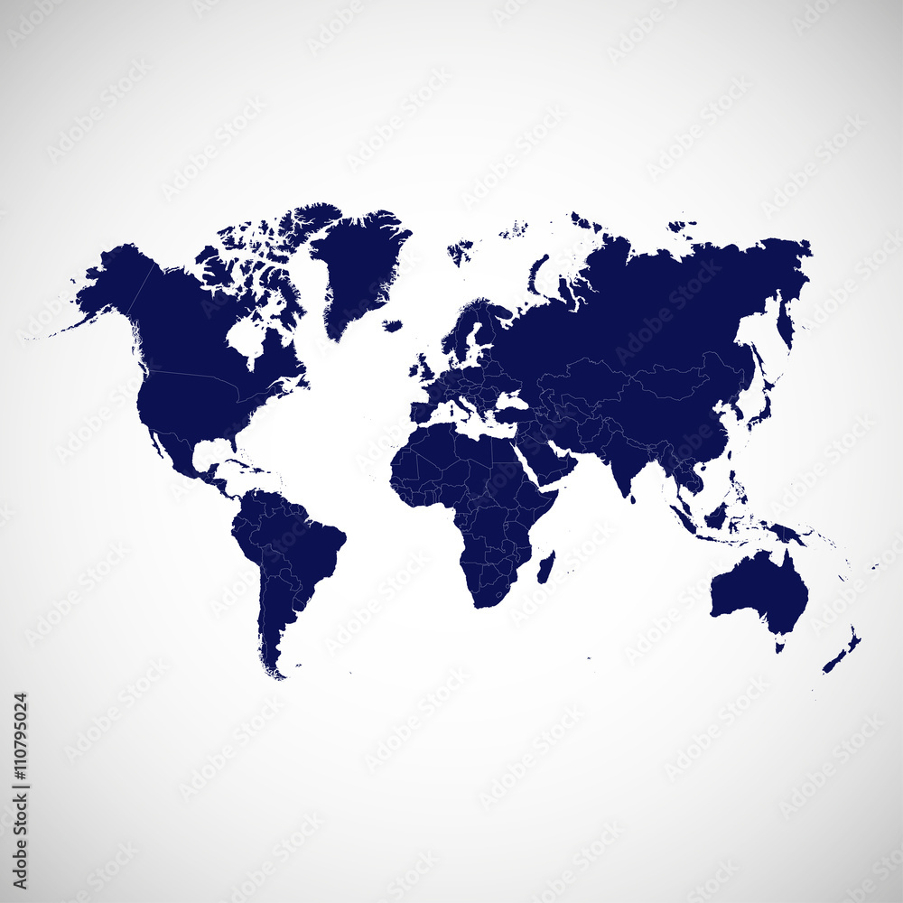Obraz premium World map colorful. Vector illustration.