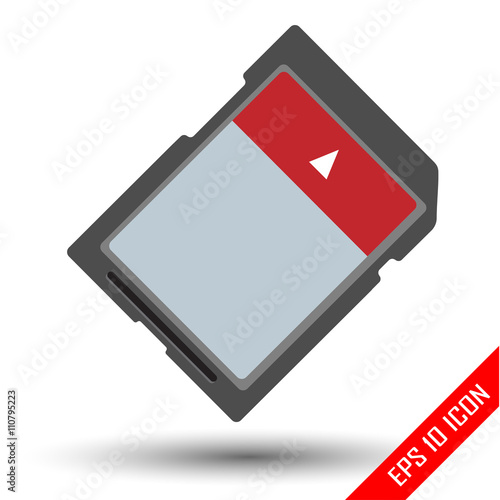 Memory card icon. Memory card EPS. SD Memory Card. Flash drive icon. Vector illustration.