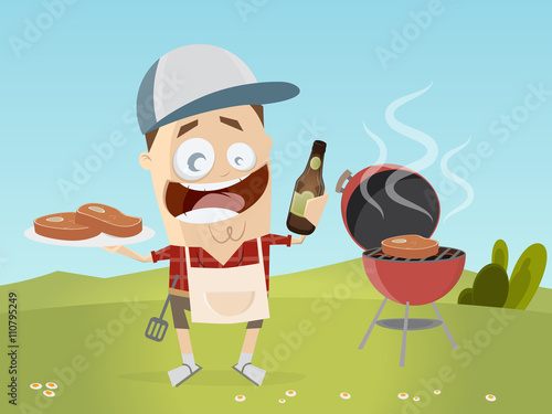 grillen fleisch bier clipart cartoon