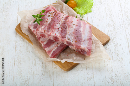 Raw pork ribs