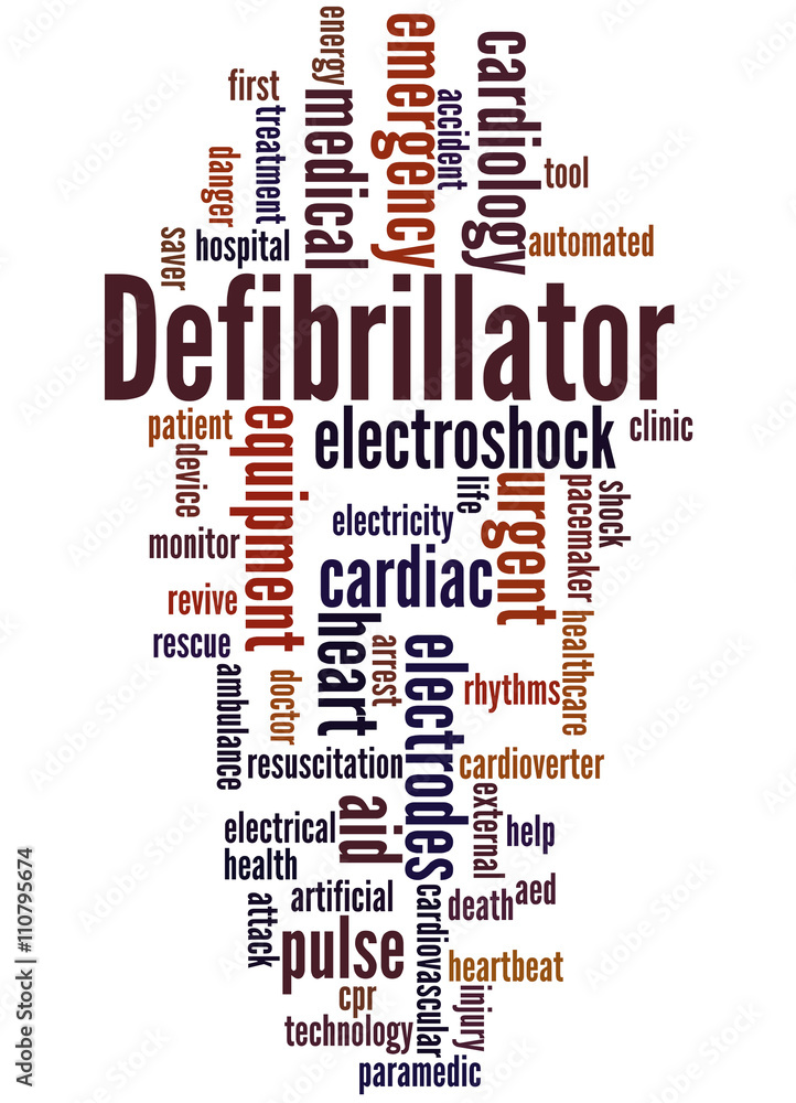 Obraz premium Defibrillator, word cloud concept 6