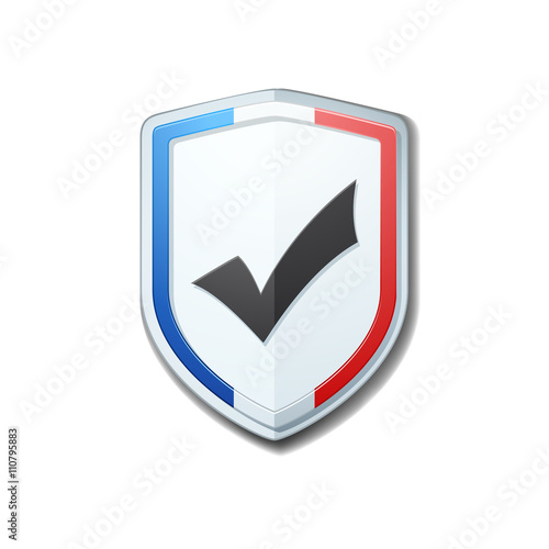 France checkmark shield sign