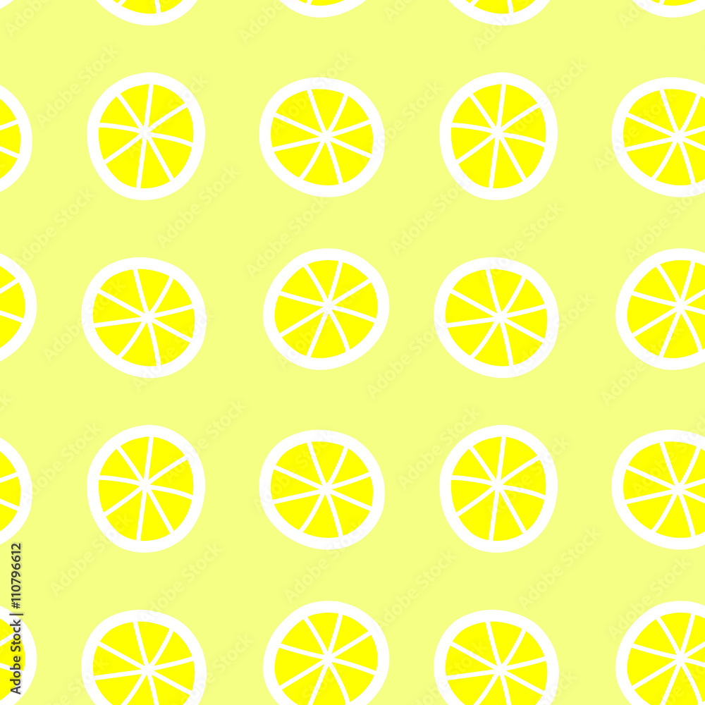 seamless pattern yellow lemon vector