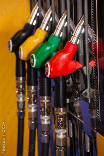 Gun gas petrol station of different colors