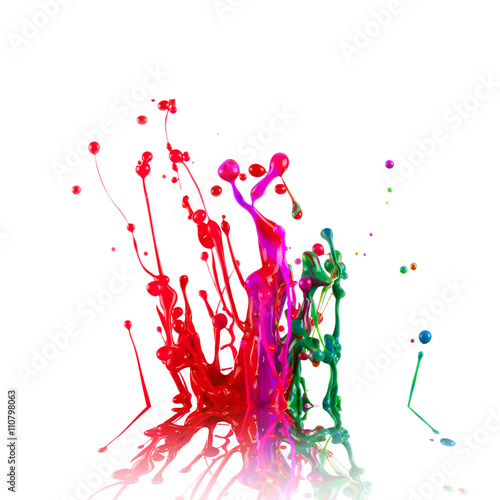 Colorful paint splashing