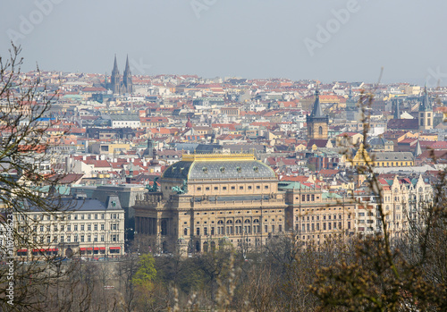 View on the old center of Prague  with the National Theatre