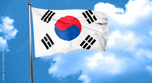 South korea flag waving in the wind