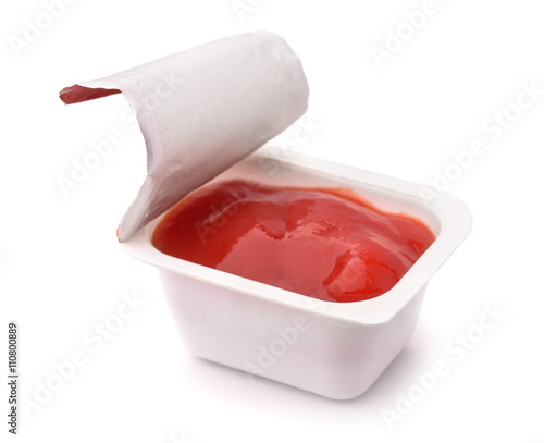Fotografie Open ketchup fast food dip packet