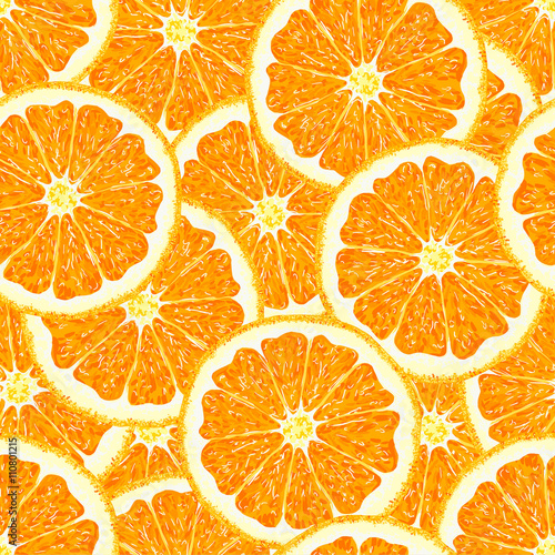 Orange. Seamless pattern orange citrus fruit. Vector illustration