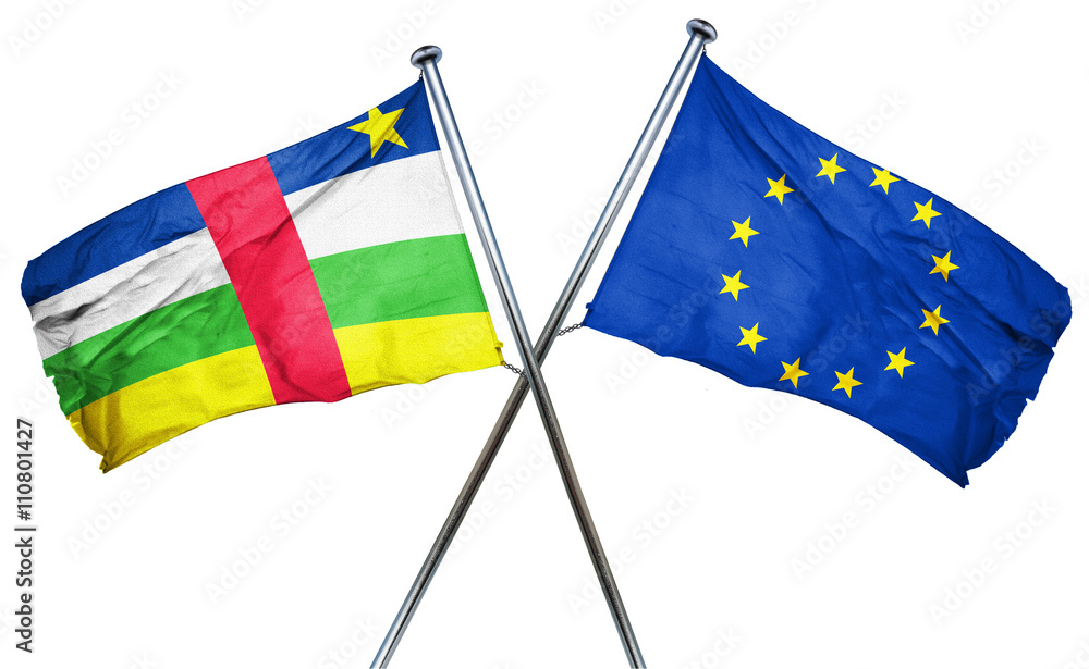 Central african republic flag  combined with european union flag