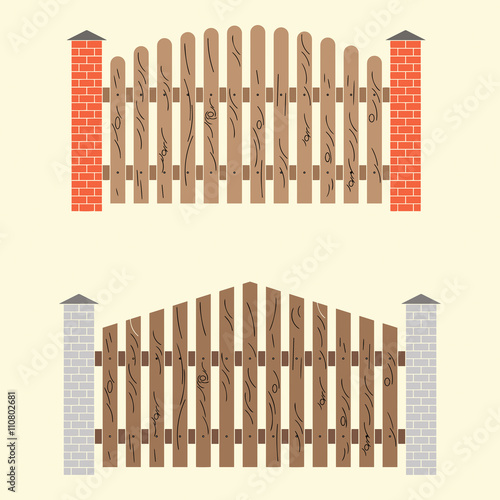 Two variants of the fence from boards.
