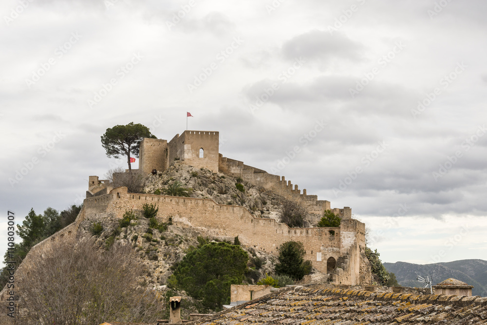 The top of the ancient Xativa Castle. Valencia, Spain