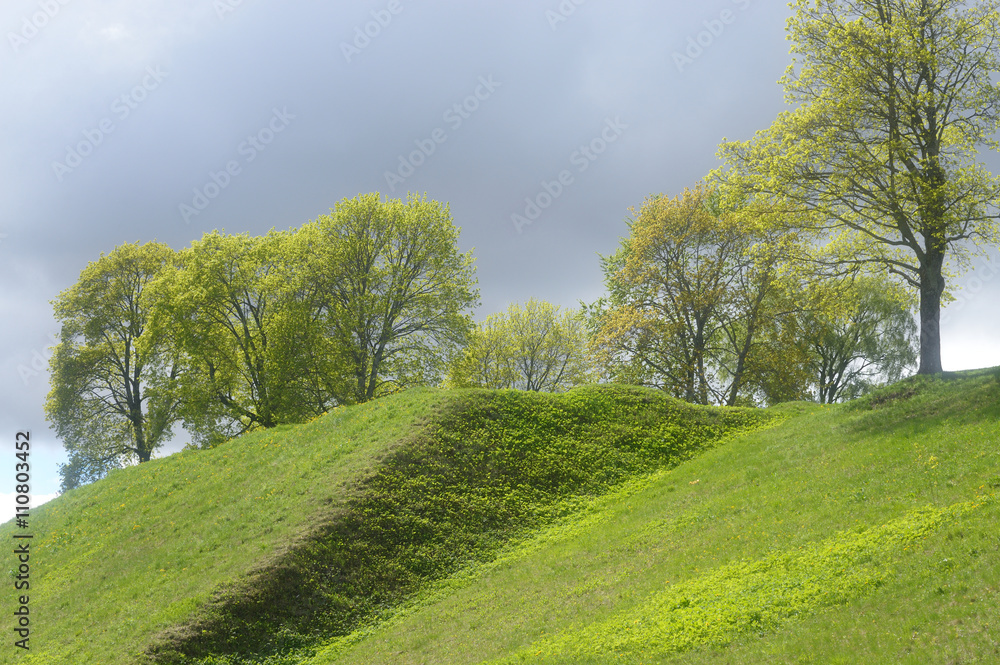 Naklejka premium Landscape in park in the fortress of Lappeenranta,