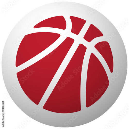 Red Basketball icon on white ball
