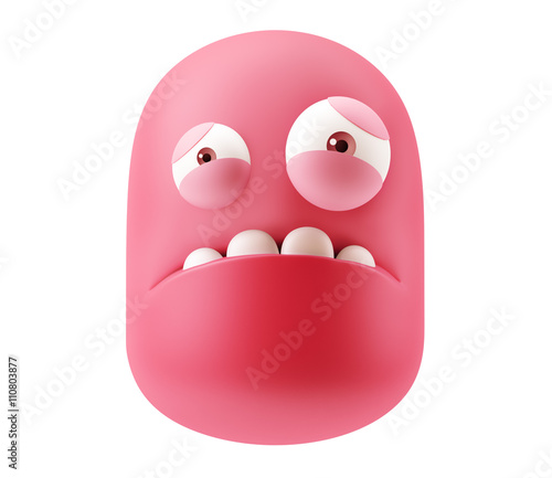 Sorry Emoticon Face. 3d Rendering.