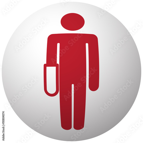 Red Hand icon on white ball