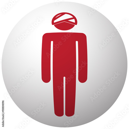 Red Head icon on white ball