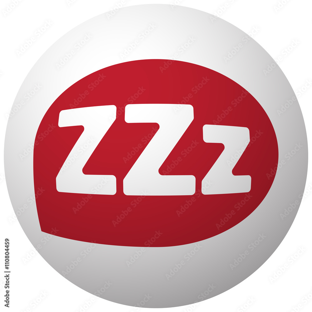 Fototapeta premium Red Sleep icon on white ball